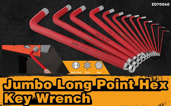 ELEAD 13Pc Extra Large Hex Key Set Long Allen Key Wrench Ball End SAE 5/64" - 3/4 - RnR Galore