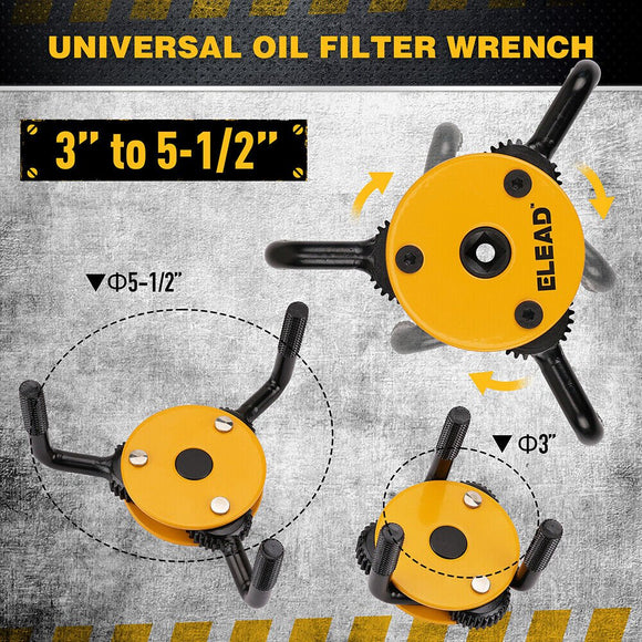 ELEAD 2Pcs Oil Filter Wrench Set Adjustable Oil Filter Change Set Engine Filters - RnR Galore