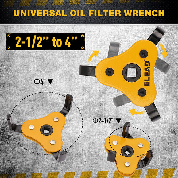 ELEAD 2Pcs Oil Filter Wrench Set Adjustable Oil Filter Change Set Engine Filters - RnR Galore