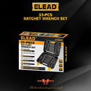 ELEAD 33Pcs Ratchet Wrench Set SAE Metric Wrench Phillips Slotted Bits Adapter - RnR Galore