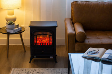 Electric Fireplace Heater w/ Real Flame Effect & 2 Heat Settings - RnR Galore