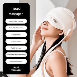 Electric Head Massage Hat with Inflatable Airbags - 6 - Zone Scalp Therapy for Relaxation and Sleep Aid - RnR Galore