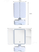 Elegant Tri - Fold Shell LED Vanity Mirror - Smart Makeup Gift with Storage & Illumination - RnR Galore