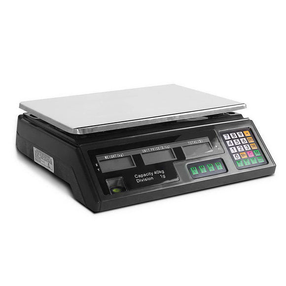 Emajin Scales Digital Kitchen 40KG Weighing Scales Platform Scales Black LCD - RnR Galore