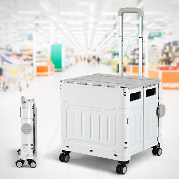 Emajin Shopping Trolley Cart 75L Foldable White - RnR Galore