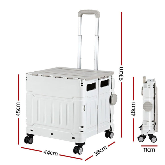 Emajin Shopping Trolley Cart 75L Foldable White - RnR Galore