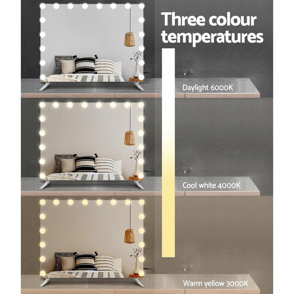 Embellir Bluetooth Makeup Mirror 80x65cm Hollywood Vanity with LED Light Wall - RnR Galore