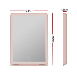 Embellir Compact Makeup Mirror w/ LED Light Portable Foldable Travel Beauty Pink - RnR Galore