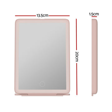 Embellir Compact Makeup Mirror w/ LED Light Portable Foldable Travel Beauty Pink - RnR Galore
