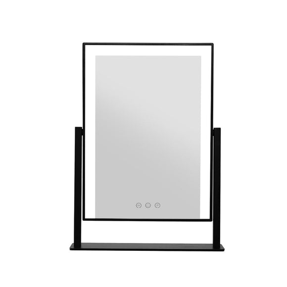 Embellir Makeup Mirror 25x30cm Hollywood Vanity with LED Light Rotation Black - RnR Galore