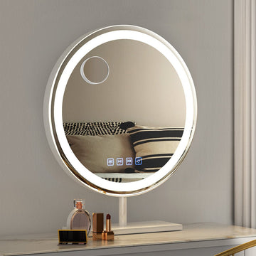 Embellir Makeup Mirror 40x40cm Hollywood Vanity with LED Light Tabletop Round - RnR Galore