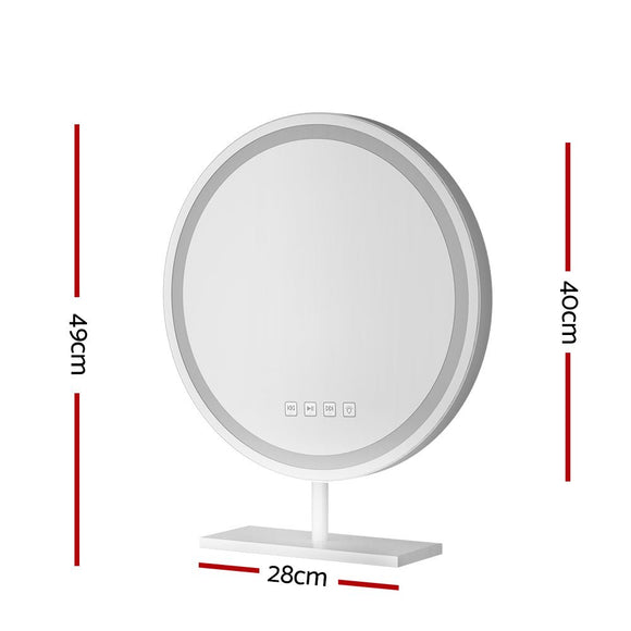 Embellir Makeup Mirror 40x40cm Hollywood Vanity with LED Light Tabletop Round - RnR Galore