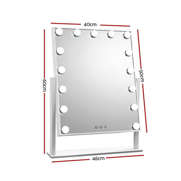 Embellir Makeup Mirror 40x50cm Hollywood Vanity with LED Light Rotation Tabletop - RnR Galore
