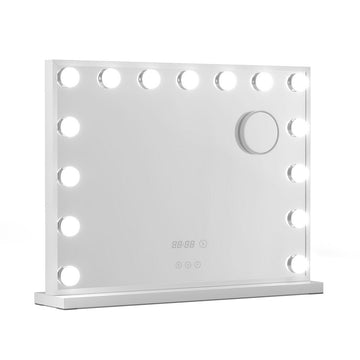 Embellir Makeup Mirror 58x45cm Hollywood Vanity with LED Light Tabletop White - RnR Galore