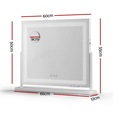 Embellir Makeup Mirror 60x50cm 360～ Rotatable Vanity Mirror with Lights Crystal LED - RnR Galore
