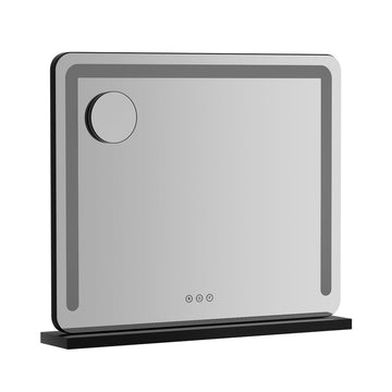 Embellir Makeup Mirror 60x50cm Hollywood Vanity with LED Light Tabletop Black - RnR Galore