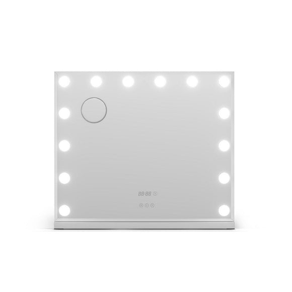 Embellir Makeup Mirror 60x52cm Hollywood Vanity with LED Light Tabletop White - RnR Galore