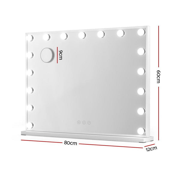 Embellir Makeup Mirror 80x58cm Hollywood Vanity with LED Light Tabletop Wall - RnR Galore