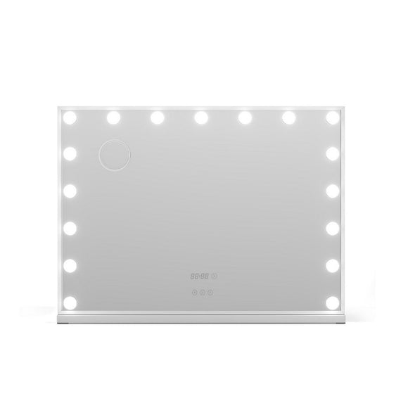 Embellir Makeup Mirror 80x60cm Hollywood Vanity with LED Light Tabletop White - RnR Galore