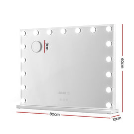 Embellir Makeup Mirror 80x60cm Hollywood Vanity with LED Light Tabletop White - RnR Galore