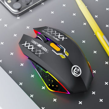 Ergonomic Dual - Mode Wireless Gaming Mouse - Mute Buttons, Adjustable DPI, Rechargeable, Multi - Assist Keys(black) - RnR Galore