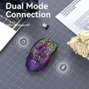 Ergonomic Dual - Mode Wireless Gaming Mouse - Mute Buttons, Adjustable DPI, Rechargeable, Multi - Assist Keys(white) - RnR Galore