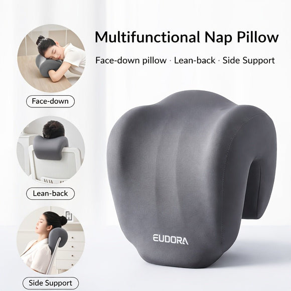Ergonomic Multi - functional Nap Pillow - Desk Rest Pillow with Neck/Side Support, Memory Foam Cushion for Office, Home & Travel(ORANGE) - RnR Galore