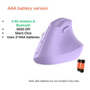 Ergonomic Vertical Mouse - Multi - Device Bluetooth5.0 & 2.4G Wireless, Adjustable DPI, Silent Click(Purple) - RnR Galore