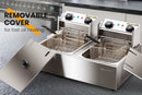 EuroChef Commercial Electric Deep Fryer Twin Frying Basket Chip Cooker Fry - RnR Galore