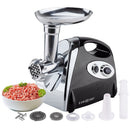 EUROCHEF Electric Meat Grinder, Stainless Steel Mincer Sausage Filler Kibbe Maker, Black - RnR Galore