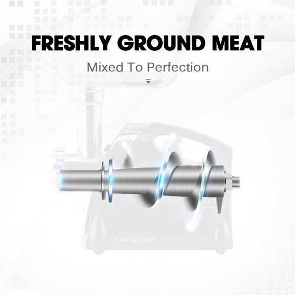 EUROCHEF Electric Meat Grinder, Stainless Steel Mincer Sausage Filler Kibbe Maker, Red - RnR Galore