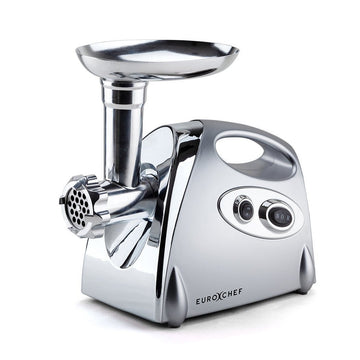 EUROCHEF Electric Meat Grinder, Stainless Steel Mincer Sausage Filler Kibbe Maker, Silver - RnR Galore