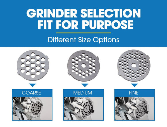 EUROCHEF Electric Meat Grinder, Stainless Steel Mincer Sausage Filler Kibbe Maker, Silver - RnR Galore