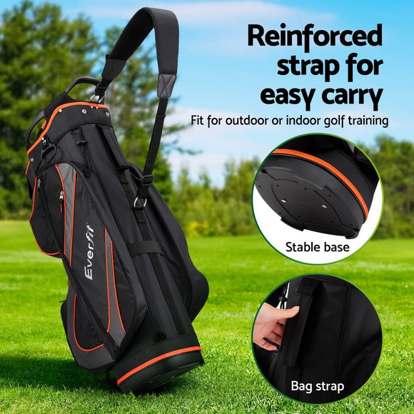 Everfit 14 Ways Dividers Golf Bag Stand Insulated Carry Bag Zippered Rain Cover - RnR Galore