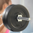 Everfit 28kg Barbell Set Weight Plates Bar Lifting Bench 168cm - RnR Galore
