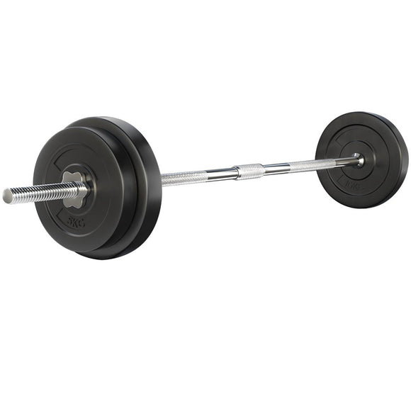 Everfit 38kg Barbell Set Weight Plates Bar Lifting Bench 168cm - RnR Galore