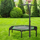 Everfit 48inch Hexagon Fitness Trampoline Rebounder Adjustable Handrail Green - RnR Galore