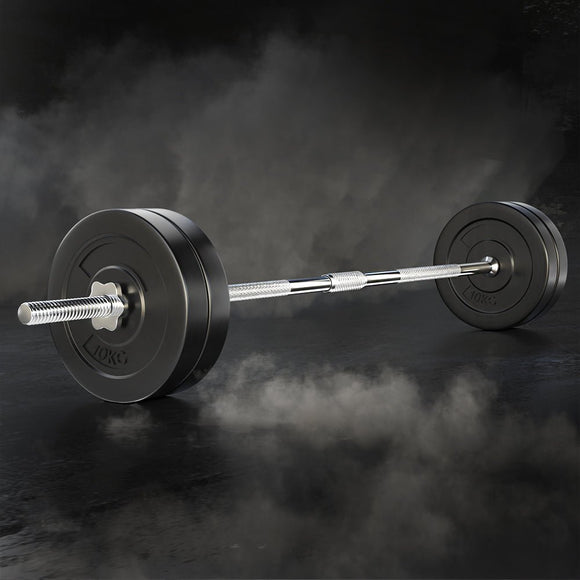 Everfit 48kg Barbell Set Weight Plates Bar Lifting Bench 168cm - RnR Galore