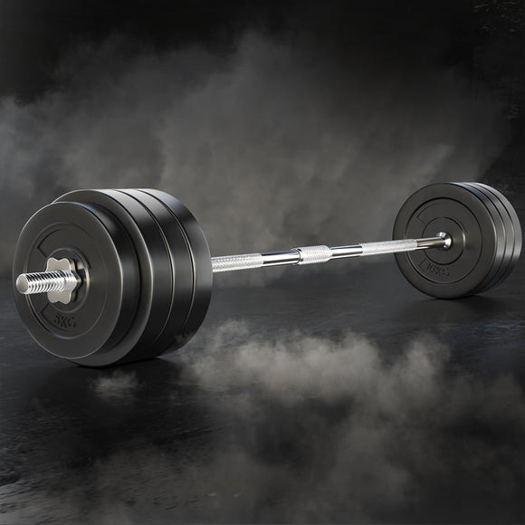 Everfit 78kg Barbell Set Weight Plates Bar Lifting Bench 168cm - RnR Galore