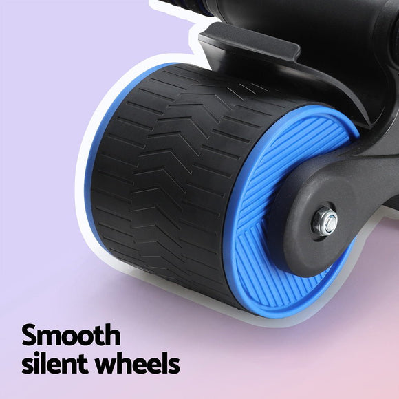 Everfit Ab Roller Automatic Rebound Abdominal Wheel Home Gym Workout Blue - RnR Galore