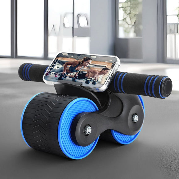 Everfit Ab Roller Automatic Rebound Abdominal Wheel Home Gym Workout Blue - RnR Galore