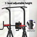 Everfit Chin Up Tower Pull Up Station Adjustable Dip Station Folding Home Gym Black - RnR Galore