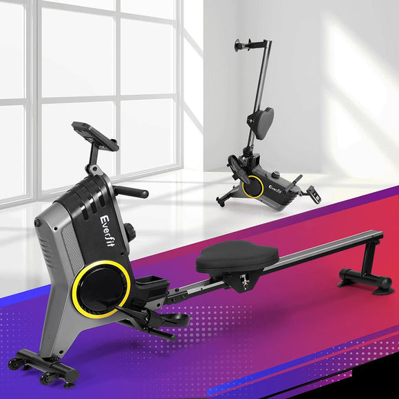 Everfit Rowing Machine 12 Levels Magnetic Rower Fitness Gym Cardio Workout - RnR Galore