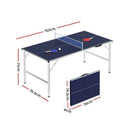 Everfit Table Tennis Ping Pong Table Portable Foldable Family Game Home Indoor - RnR Galore