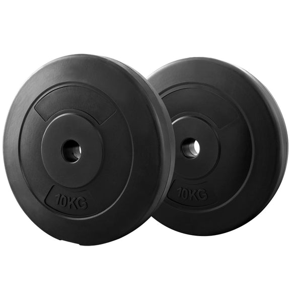 Everfit Weight Plates Standard 2X 10kg Barbell Plate Weight Lifting - RnR Galore