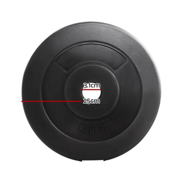 Everfit Weight Plates Standard 2X 5kg Barbell Plate Weight Lifting - RnR Galore