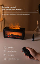 Fireplace Flame Effect Aroma Diffuser & Humidifier with 7 - Colour Light, Timer & Remote Control(black) - RnR Galore