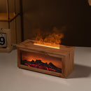 Fireplace Flame Effect Aroma Diffuser & Humidifier with 7 - Colour Light, Timer & Remote Control(Light Wood Grain) - RnR Galore