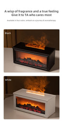 Fireplace Flame Effect Aroma Diffuser & Humidifier with 7 - Colour Light, Timer & Remote Control(White) - RnR Galore