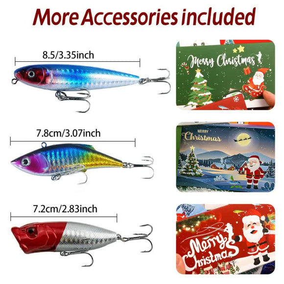Fishing Lures Tackle Set for Fisher Men, Father, Granpa, Boys - 2025 Christmas Surprise Gift 78pcs - RnR Galore
